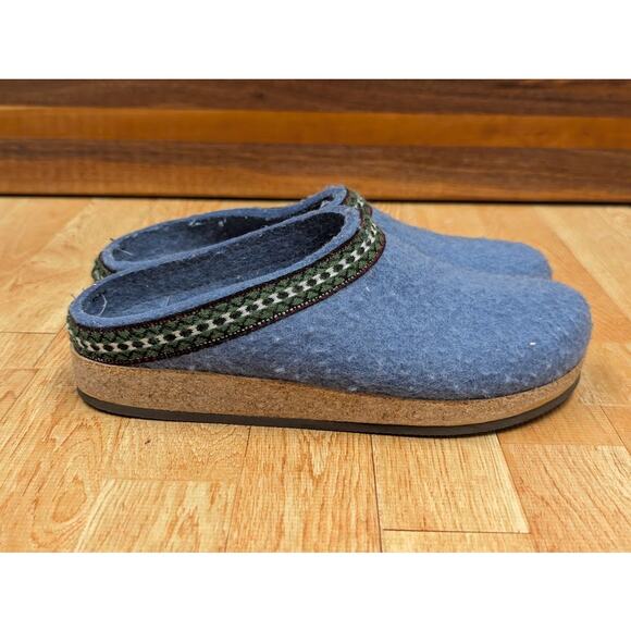 Stegmann Germany Women's Size 36/ USA 6 Wool Felt Cork Comfort Clogs Blue - Picture 4 of 10